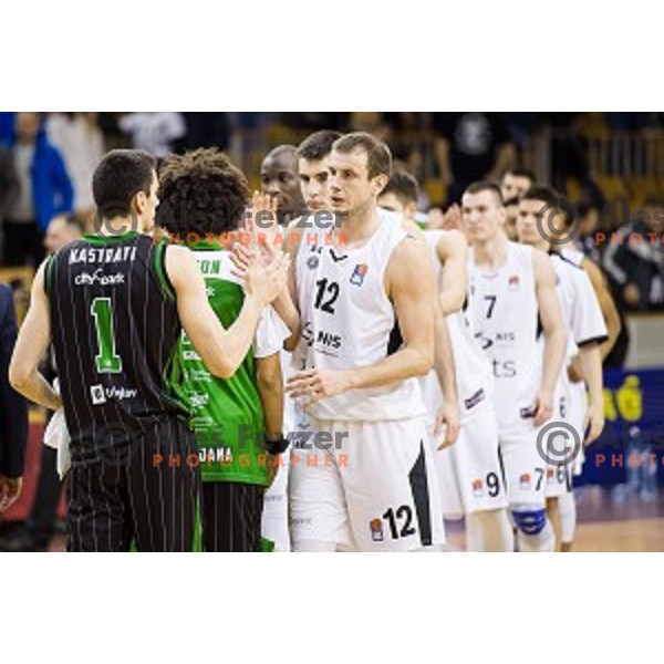 in action during ABA Liga basketball match between Petrol Olimpija and Partizan, Tivoli, Ljubljana, Slovenia on February 10, 2018