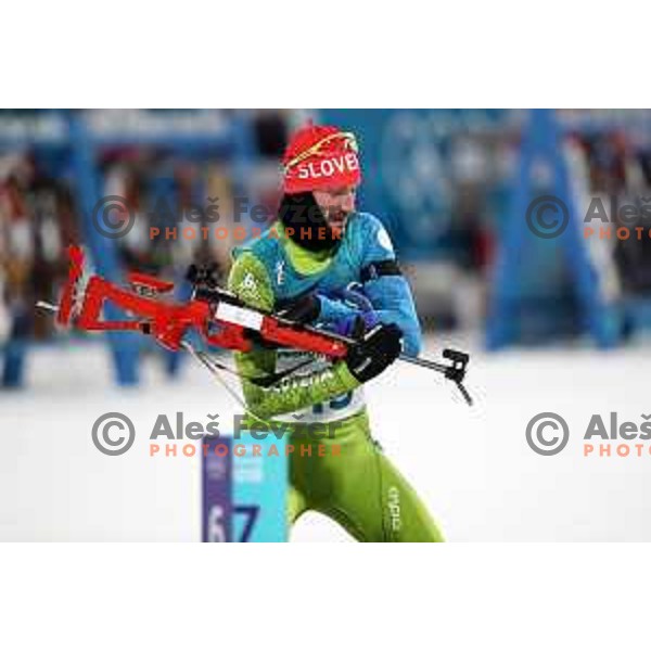 Jakov Fak (SLO) at Men\'s Biathlon 10 km Sprint at Alpensia Biathlon Centre during PyeongChang 2018 Winter Olympic Games, South Korea on February 11, 2018
