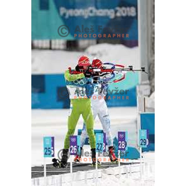Jakov Fak (SLO) at Men\'s Biathlon 10 km Sprint at Alpensia Biathlon Centre during PyeongChang 2018 Winter Olympic Games, South Korea on February 11, 2018