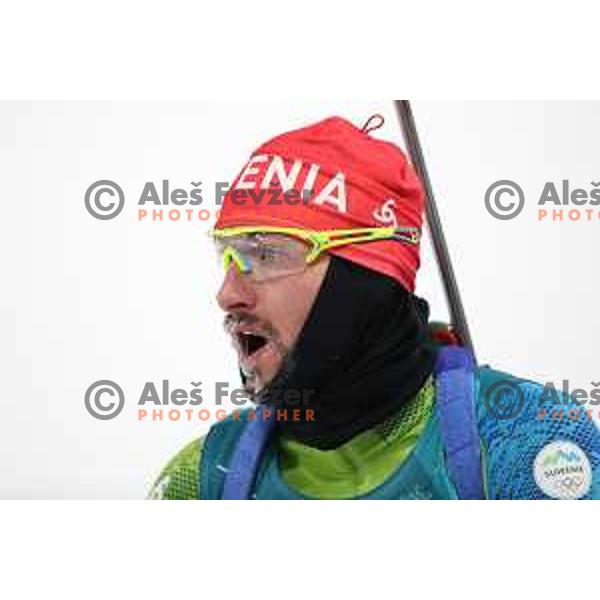 Jakov Fak (SLO) at Men\'s Biathlon 10 km Sprint at Alpensia Biathlon Centre during PyeongChang 2018 Winter Olympic Games, South Korea on February 11, 2018