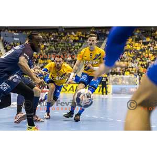 Celje’s Jaka Malus (5) in action during EHF Champions League match between Celje PL and PSG, in Arena Zlatorog, Celje, on February 11, 2018