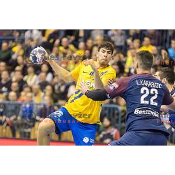 Celje’s Daniel Dujshebaev (44) in action during EHF Champions League match between Celje PL and PSG, in Arena Zlatorog, Celje, on February 11, 2018