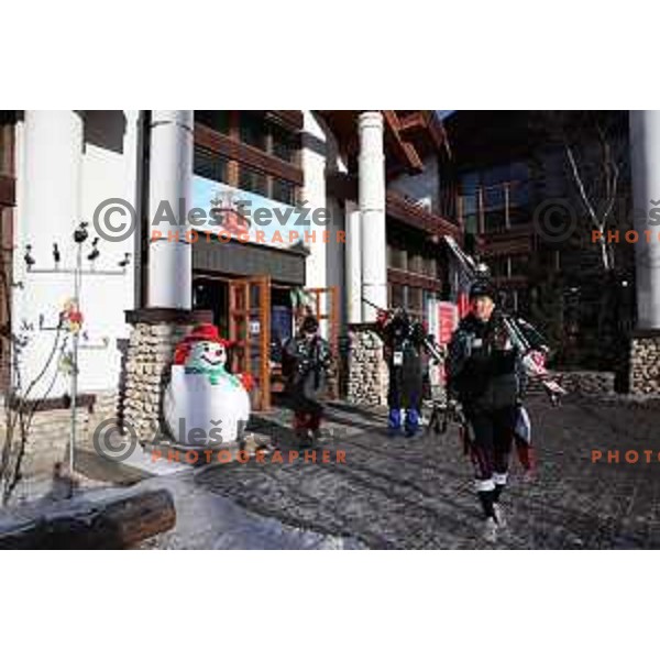 Cancelled Women\'s Giant Slalom due to strong wind during PyeongChang 2018 Winter Olympic Games, South Korea on February 12, 2018