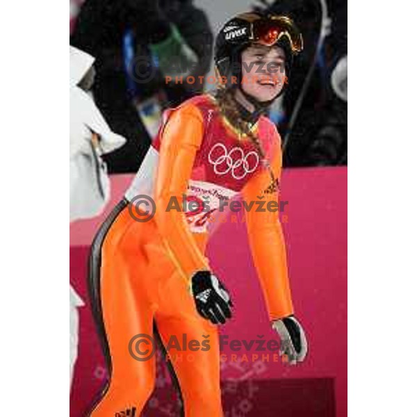 Nika Kriznar (SLO) at Ski jumping Women\'s Normal hill Individual comptition during PyeongChang 2018 Winter Olympic Games, South Korea on February 12, 2018
