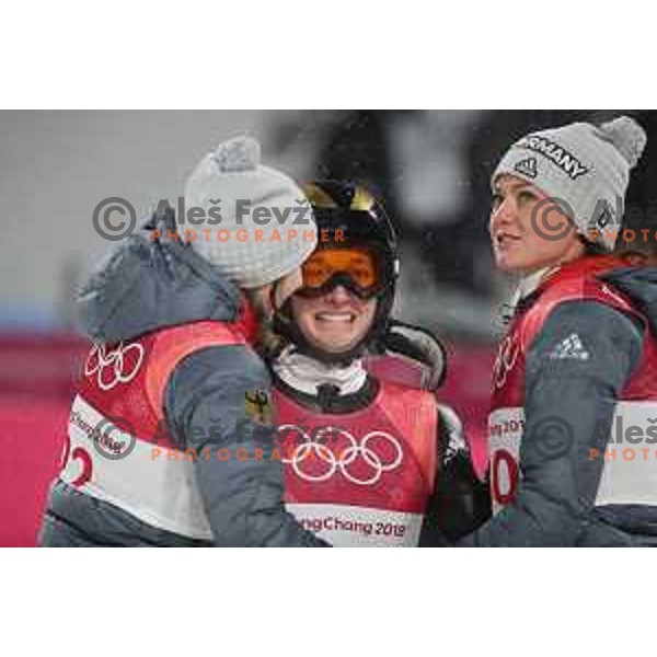Katharina Althaus (GER), Olympic silver medalist at Ski jumping Women\'s Normal hill Individual comptition during PyeongChang 2018 Winter Olympic Games, South Korea on February 12, 2018