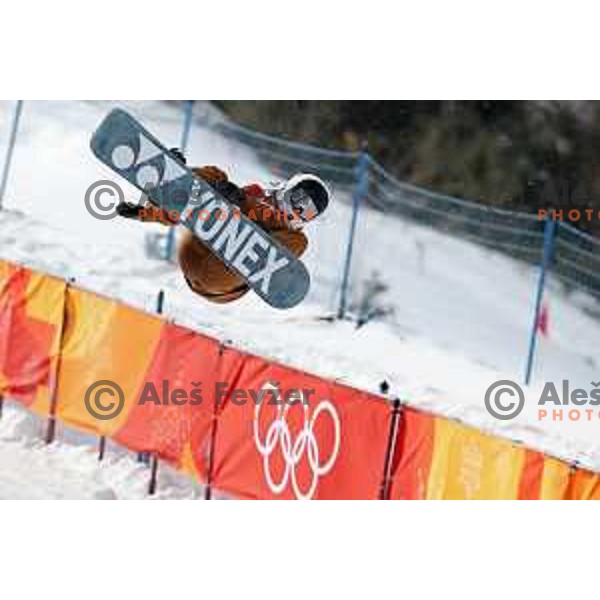 Tim Kevin Ravnjak (SLO) rides in qualification of Snowboard Half pipe in Phoenix Snow park during PyeongChang 2018 Winter Olympic Games, South Korea on February 13, 2018