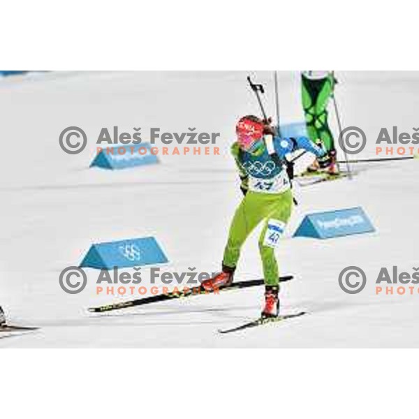 Anja Erzen (SLO) at Women\'s Biathlon 10 km Pursuit at Alpensia Biathlon Centre during PyeongChang 2018 Winter Olympic Games, South Korea on February 12, 2018