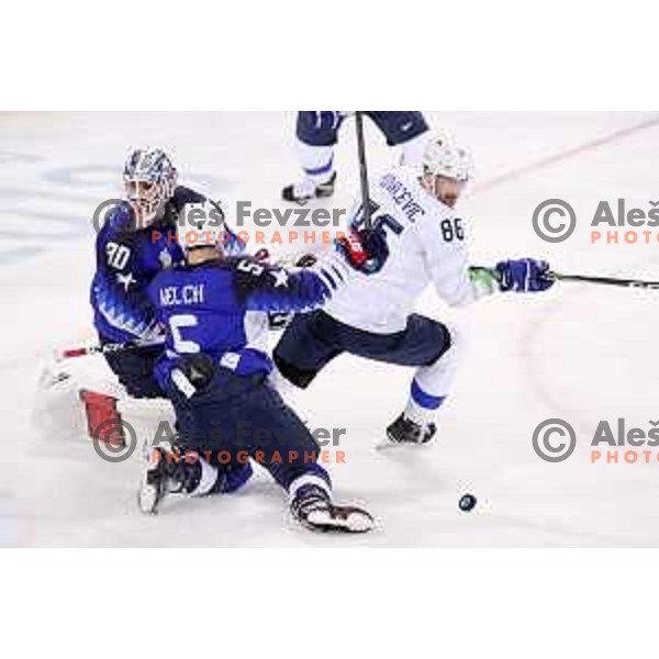  in action during Olympic Ice-hockey tournament match between USA and Slovenia during PyeongChang 2018 Winter Olympic Games, South Korea on February 14, 2018