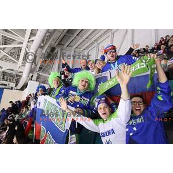  in action during Olympic Ice-hockey tournament match between USA and Slovenia during PyeongChang 2018 Winter Olympic Games, South Korea on February 14, 2018