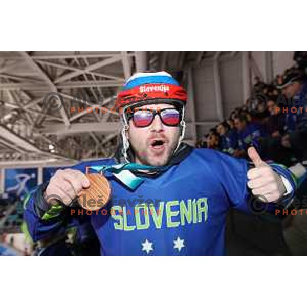  in action during Olympic Ice-hockey tournament match between USA and Slovenia during PyeongChang 2018 Winter Olympic Games, South Korea on February 14, 2018