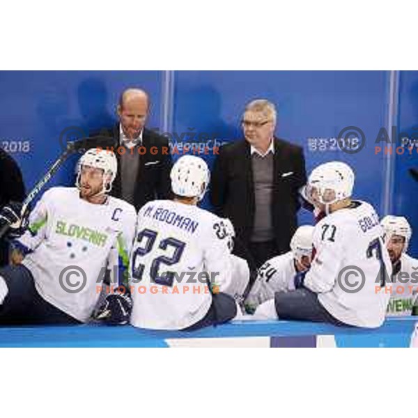 Jan Mursak in action during Olympic Ice-hockey tournament match between USA and Slovenia during PyeongChang 2018 Winter Olympic Games, South Korea on February 14, 2018