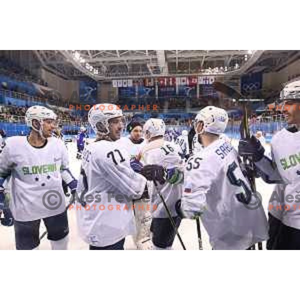  in action during Olympic Ice-hockey tournament match between USA and Slovenia during PyeongChang 2018 Winter Olympic Games, South Korea on February 14, 2018