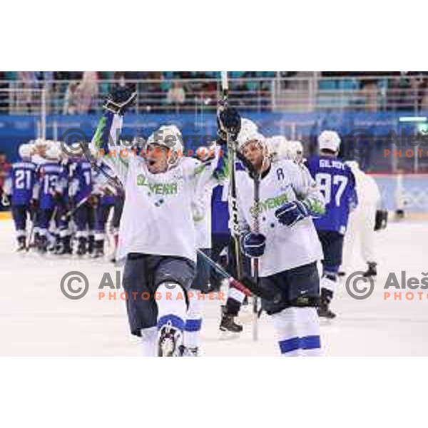 Ales Music in action during Olympic Ice-hockey tournament match between USA and Slovenia during PyeongChang 2018 Winter Olympic Games, South Korea on February 14, 2018