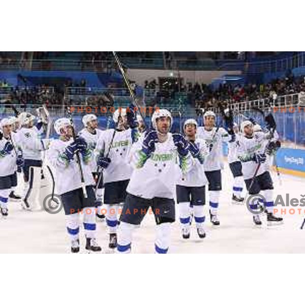  in action during Olympic Ice-hockey tournament match between USA and Slovenia during PyeongChang 2018 Winter Olympic Games, South Korea on February 14, 2018