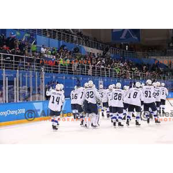  in action during Olympic Ice-hockey tournament match between USA and Slovenia during PyeongChang 2018 Winter Olympic Games, South Korea on February 14, 2018