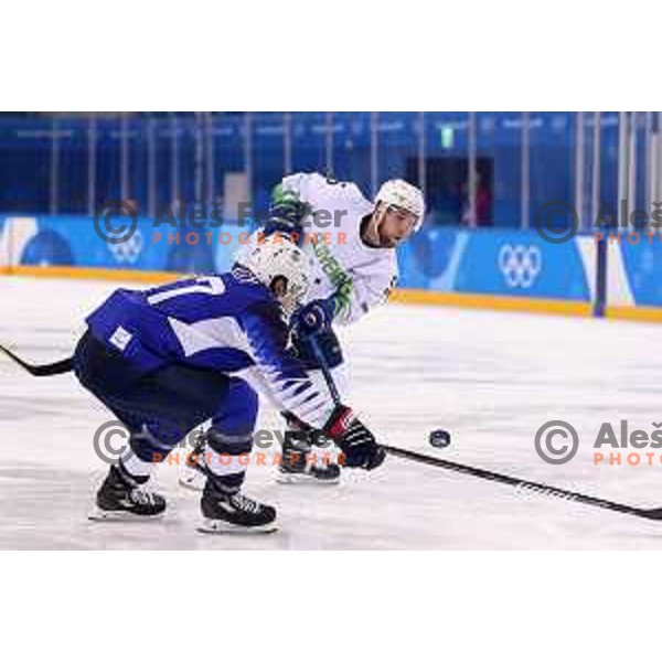  in action during Olympic Ice-hockey tournament match between USA and Slovenia during PyeongChang 2018 Winter Olympic Games, South Korea on February 14, 2018