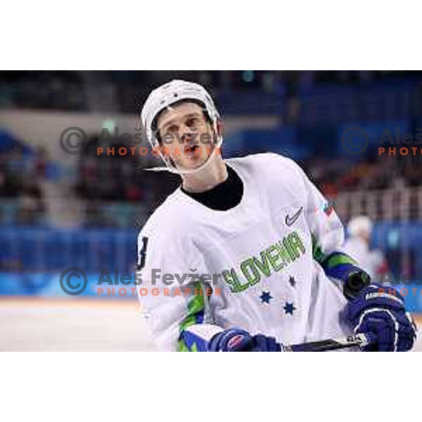  in action during Olympic Ice-hockey tournament match between USA and Slovenia during PyeongChang 2018 Winter Olympic Games, South Korea on February 14, 2018