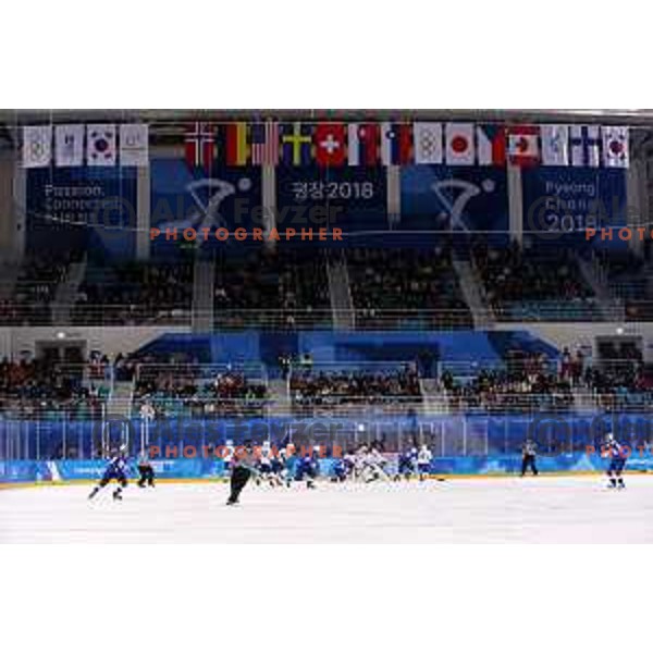  in action during Olympic Ice-hockey tournament match between USA and Slovenia during PyeongChang 2018 Winter Olympic Games, South Korea on February 14, 2018
