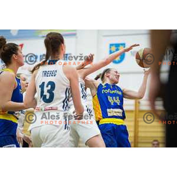 Gabriela Marginean of team Romania in action during Women’s EuroBasket 2019 Qualifiers basketball match between Slovenia and Romania, played in Arena Gimnazija Celje-Center, Celje, Slovenia on February 14, 2018