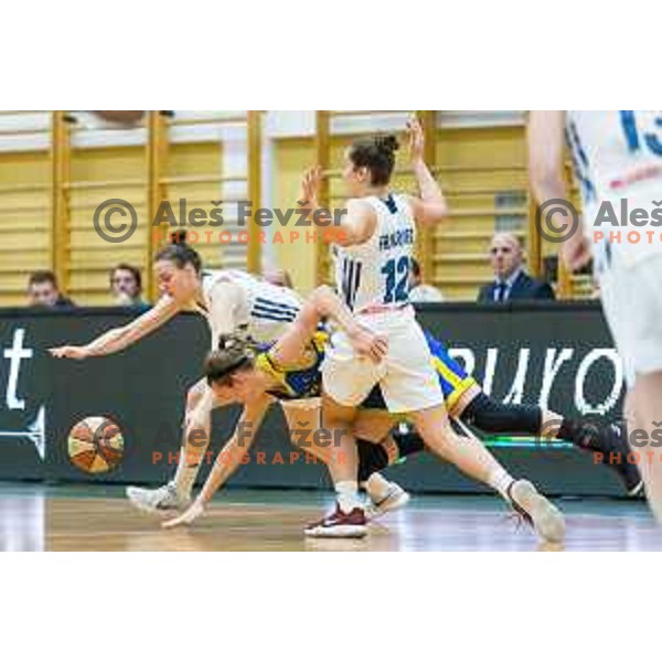 of team Slovenia in action during Women’s EuroBasket 2019 Qualifiers basketball match between Slovenia and Romania, played in Arena Gimnazija Celje-Center, Celje, Slovenia on February 14, 2018