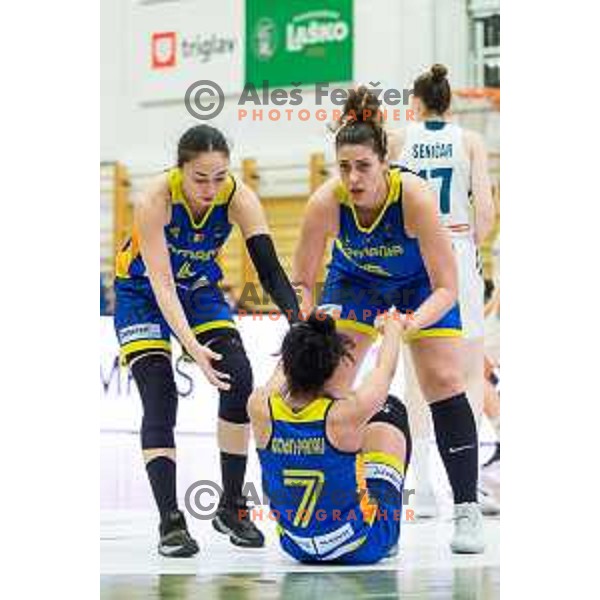 Sonia Ursu of team Romunia in action during Women’s EuroBasket 2019 Qualifiers basketball match between Slovenia and Romania, played in Arena Gimnazija Celje-Center, Celje, Slovenia on February 14, 2018
