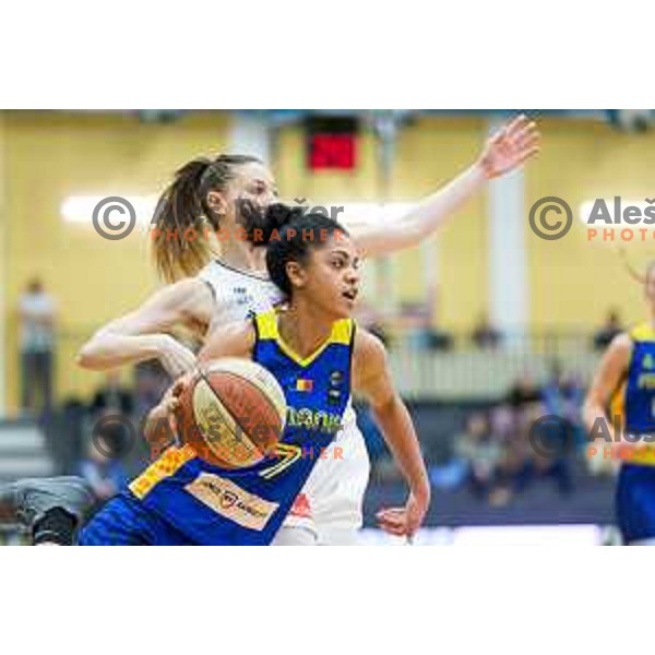 Annemarie Godri-Parau of team Romunia in action during Women’s EuroBasket 2019 Qualifiers basketball match between Slovenia and Romania, played in Arena Gimnazija Celje-Center, Celje, Slovenia on February 14, 2018