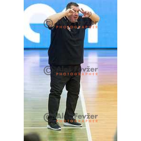 Dragan Petricevic, head coach of team Romania during Women’s EuroBasket 2019 Qualifiers basketball match between Slovenia and Romania, played in Arena Gimnazija Celje-Center, Celje, Slovenia on February 14, 2018