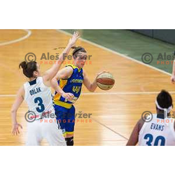Gabriela Marginean of team Romania in action during Women’s EuroBasket 2019 Qualifiers basketball match between Slovenia and Romania, played in Arena Gimnazija Celje-Center, Celje, Slovenia on February 14, 2018