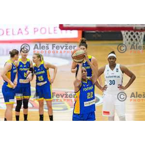 Ashley Walker of team Romania in action during Women’s EuroBasket 2019 Qualifiers basketball match between Slovenia and Romania, played in Arena Gimnazija Celje-Center, Celje, Slovenia on February 14, 2018