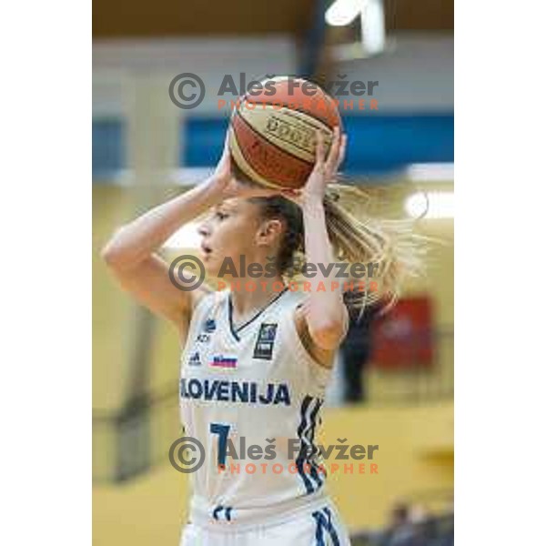Rebeka Abramovic of team Slovenia in action during Women’s EuroBasket 2019 Qualifiers basketball match between Slovenia and Romania, played in Arena Gimnazija Celje-Center, Celje, Slovenia on February 14, 2018