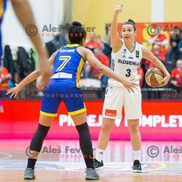 Teja Oblak of team Slovenia prior to Women’s EuroBasket 2019 Qualifiers basketball match between Slovenia and Romania, played in Arena Gimnazija Celje-Center, Celje, Slovenia on February 14, 2018