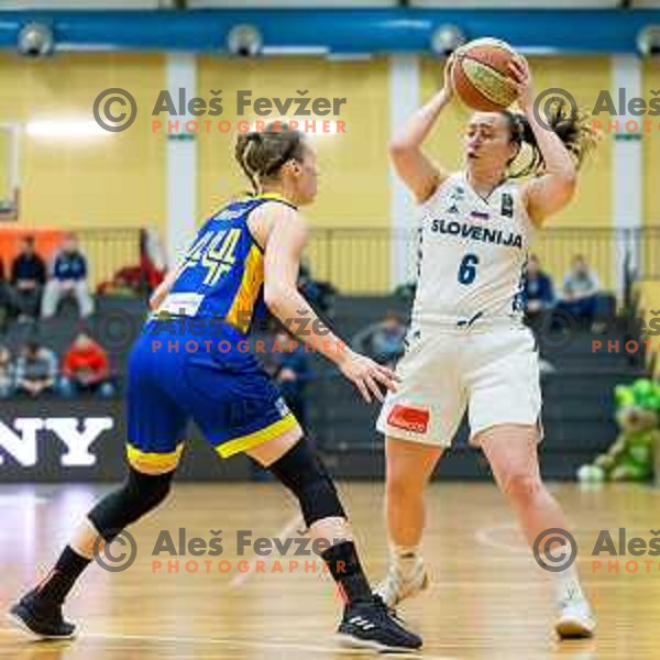 Annamaria Prezelj of team Slovenia in action during Women’s EuroBasket 2019 Qualifiers basketball match between Slovenia and Romania, played in Arena Gimnazija Celje-Center, Celje, Slovenia on February 14, 2018