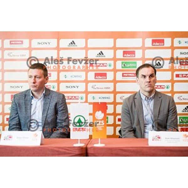 Simon Petrov, Rade Mijatovic at the press conference before the Pokal Spar semi final and the second round of qualifications of the national team, Austria trend hotel, Ljubljana, Slovenia