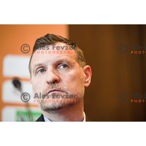 Radovan Trifunovic at the press conference before the Pokal Spar semi final and the second round of qualifications of the national team, Austria trend hotel, Ljubljana, Slovenia