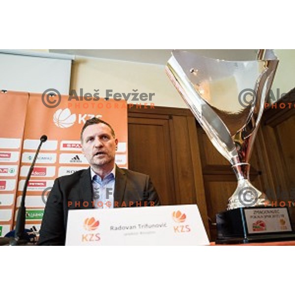 Radovan Trifunovic at the press conference before the Pokal Spar semi final and the second round of qualifications of the national team, Austria trend hotel, Ljubljana, Slovenia