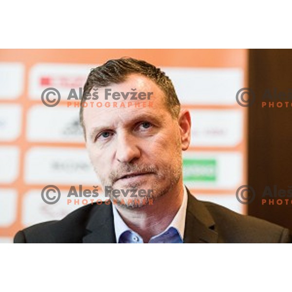 Radovan Trifunovic at the press conference before the Pokal Spar semi final and the second round of qualifications of the national team, Austria trend hotel, Ljubljana, Slovenia