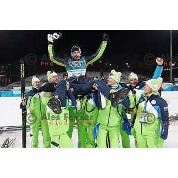Jakov Fak (SLO), Olympic silver medalist in Men\'s Biathlon 20 km Individual at Alpensia Biathlon Centre during PyeongChang 2018 Winter Olympic Games, South Korea on February 15, 2018
