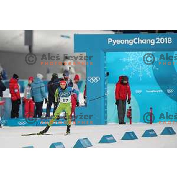 Jakov Fak (SLO), Olympic silver medalist in Men\'s Biathlon 20 km Individual at Alpensia Biathlon Centre during PyeongChang 2018 Winter Olympic Games, South Korea on February 15, 2018