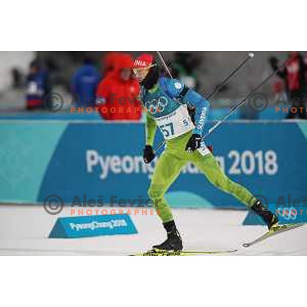Jakov Fak (SLO), Olympic silver medalist in Men\'s Biathlon 20 km Individual at Alpensia Biathlon Centre during PyeongChang 2018 Winter Olympic Games, South Korea on February 15, 2018