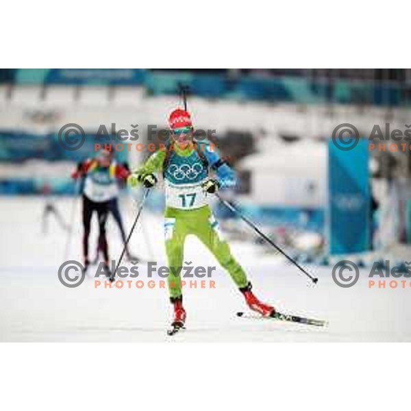 Miha Dovzan (SLO) competes in Men\'s Biathlon 20 km Individual at Alpensia Biathlon Centre during PyeongChang 2018 Winter Olympic Games, South Korea on February 15, 2018