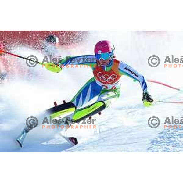 Marusa Ferk (SLO) skiing in the first run of Ladies slalom at Yongpyong Alpine Centre during PyeongChang 2018 Winter Olympic Games, South Korea on February 16, 2018