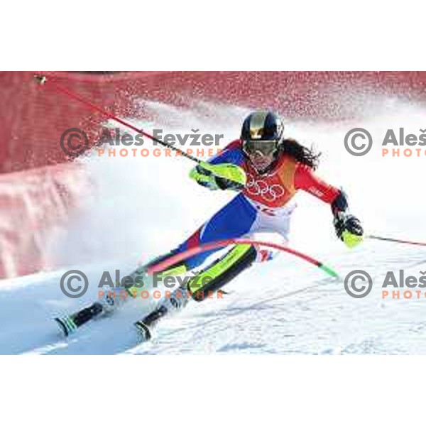 Nastasia Noens (FRA) skiing in the first run of Ladies slalom at Yongpyong Alpine Centre during PyeongChang 2018 Winter Olympic Games, South Korea on February 16, 2018