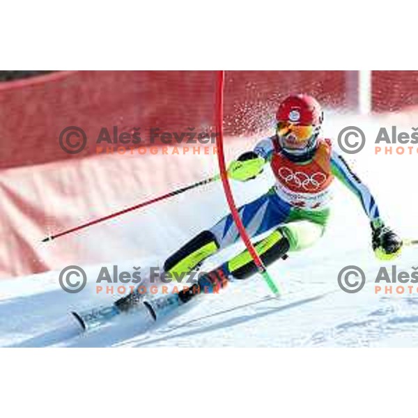 Meta Hrovat (SLO) skiing in the first run of Ladies slalom at Yongpyong Alpine Centre during PyeongChang 2018 Winter Olympic Games, South Korea on February 16, 2018