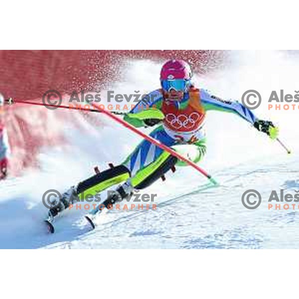 Marusa Ferk (SLO) skiing in the first run of Ladies slalom at Yongpyong Alpine Centre during PyeongChang 2018 Winter Olympic Games, South Korea on February 16, 2018