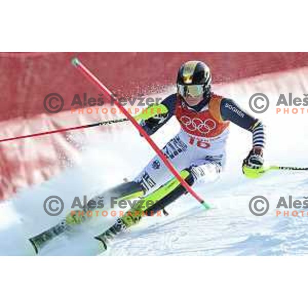 Marina Wallner (GER) skiing in the first run of Ladies slalom at Yongpyong Alpine Centre during PyeongChang 2018 Winter Olympic Games, South Korea on February 16, 2018