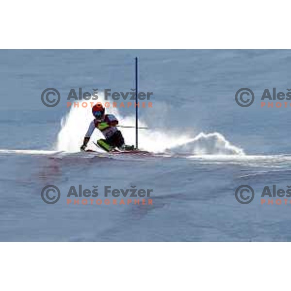 skiing in the first run of Ladies slalom at Yongpyong Alpine Centre during PyeongChang 2018 Winter Olympic Games, South Korea on February 16, 2018