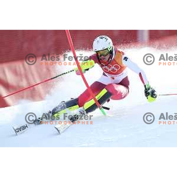 Wendy Holdener (SUI) skiing in the first run of Ladies slalom at Yongpyong Alpine Centre during PyeongChang 2018 Winter Olympic Games, South Korea on February 16, 2018