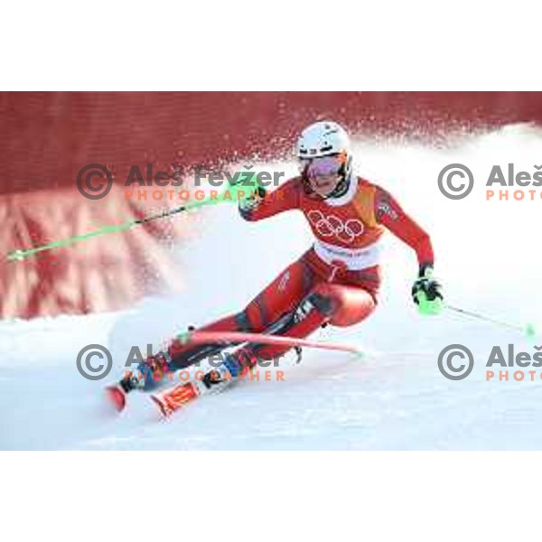 Nina Haver-Loeseth (NOR) skiing in the first run of Ladies slalom at Yongpyong Alpine Centre during PyeongChang 2018 Winter Olympic Games, South Korea on February 16, 2018