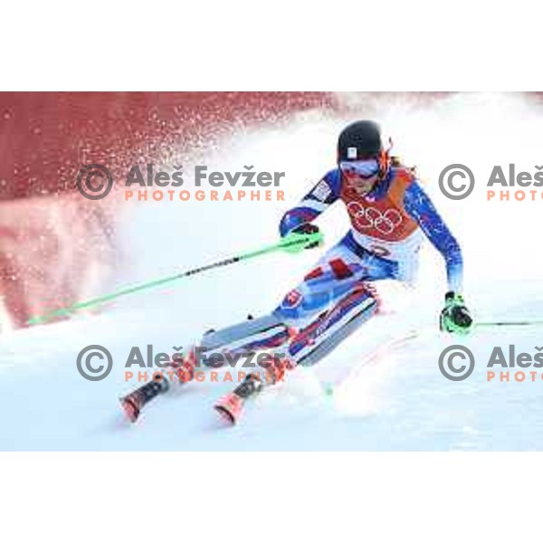 Petra Vlhova (SVK) skiing in the first run of Ladies slalom at Yongpyong Alpine Centre during PyeongChang 2018 Winter Olympic Games, South Korea on February 16, 2018