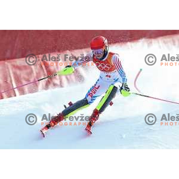 Mikaela Shiffrin (USA) skiing in the first run of Ladies slalom at Yongpyong Alpine Centre during PyeongChang 2018 Winter Olympic Games, South Korea on February 16, 2018
